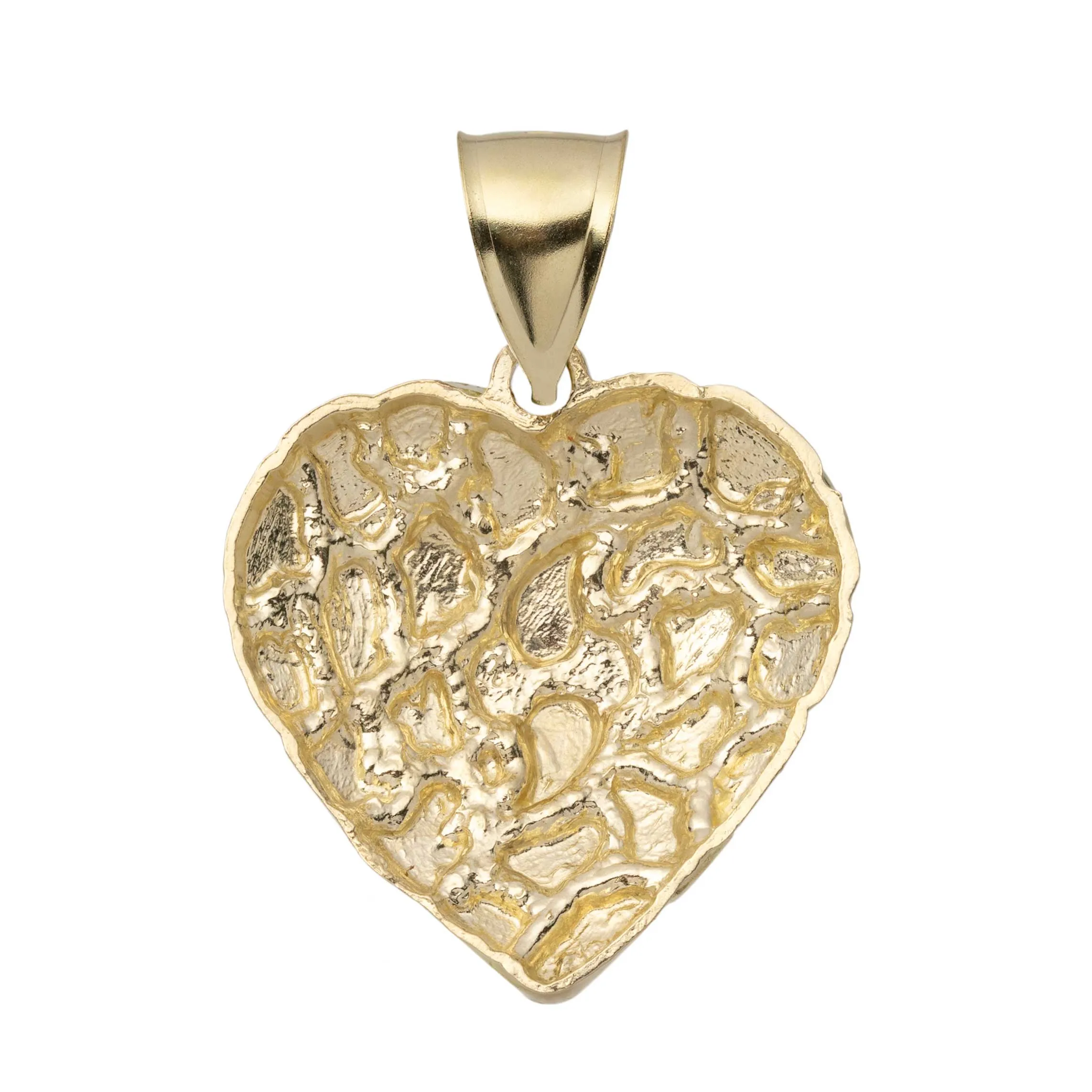 Nugget Design Heart Pendant 10K Yellow Gold