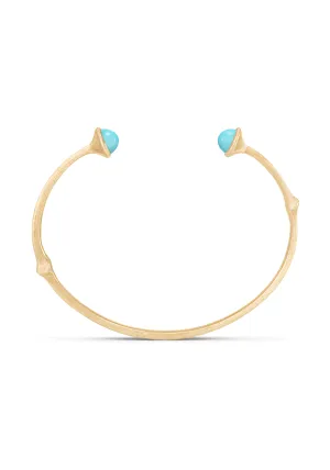 Ole Lynggaard Nature Open 18K Yellow Gold Turquoise Cuff Bracelet