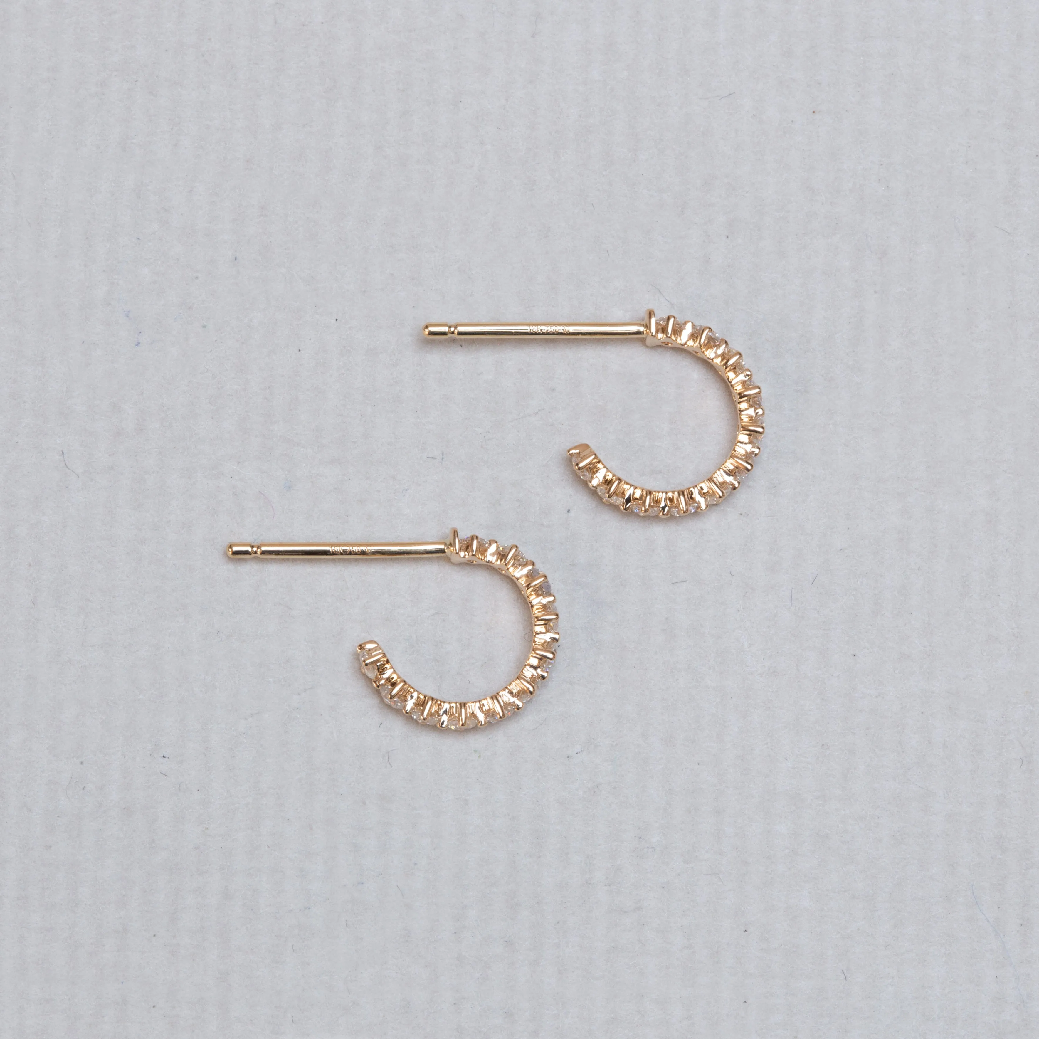 Open Hoop Diamond Earrings