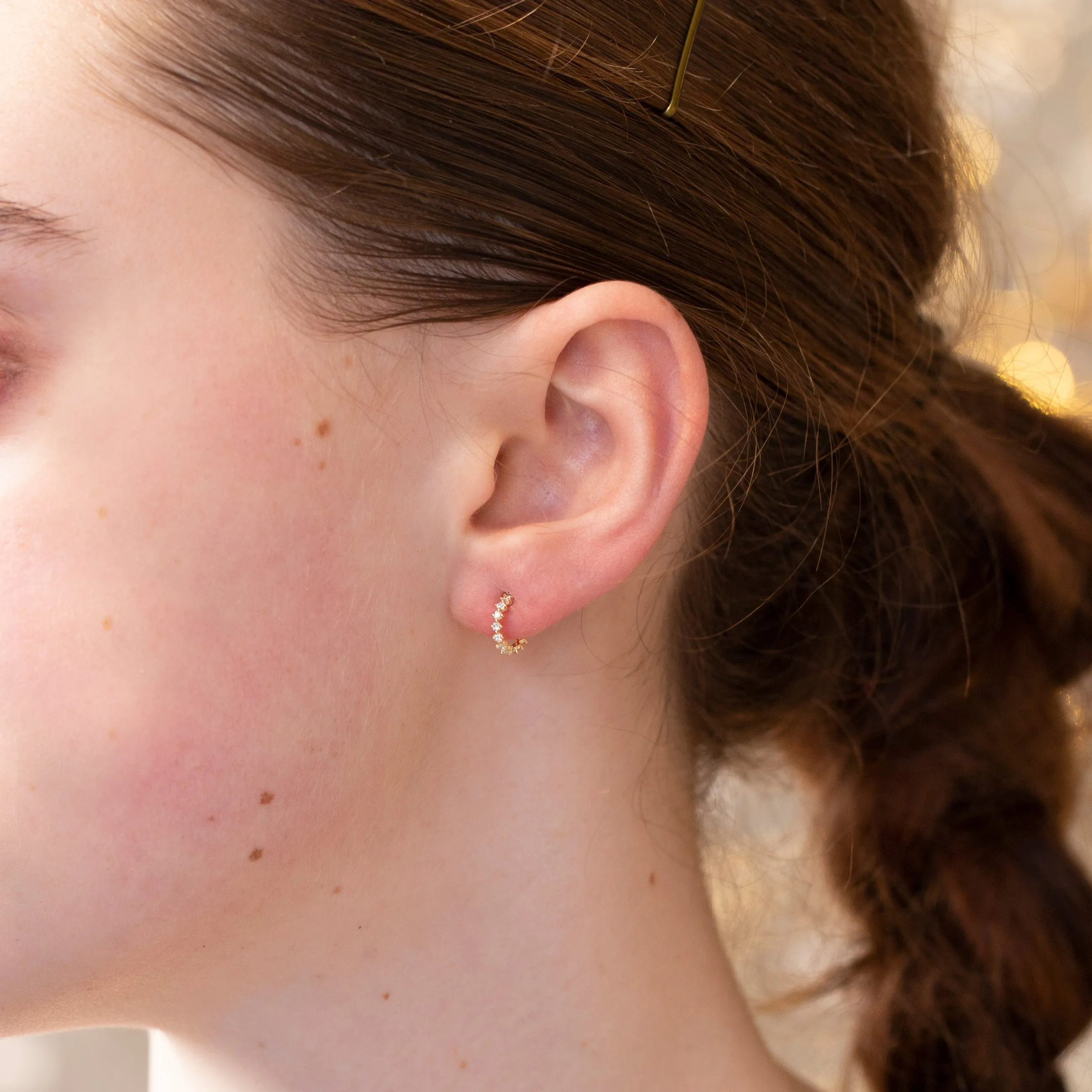 Open Hoop Diamond Earrings