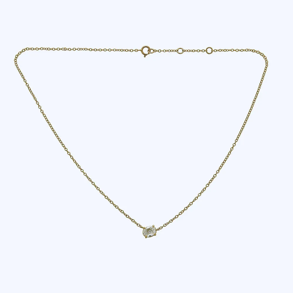 Oval Brilliant Cut Diamond Pendant Necklace