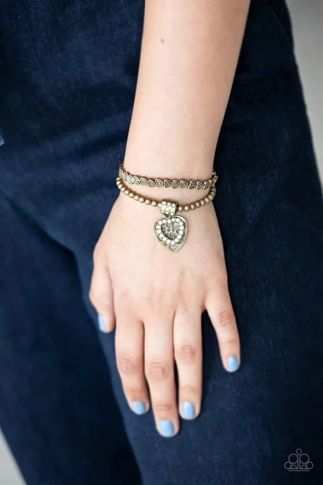 Paparazzi Bracelet ~ Think With Your Heart - Brass