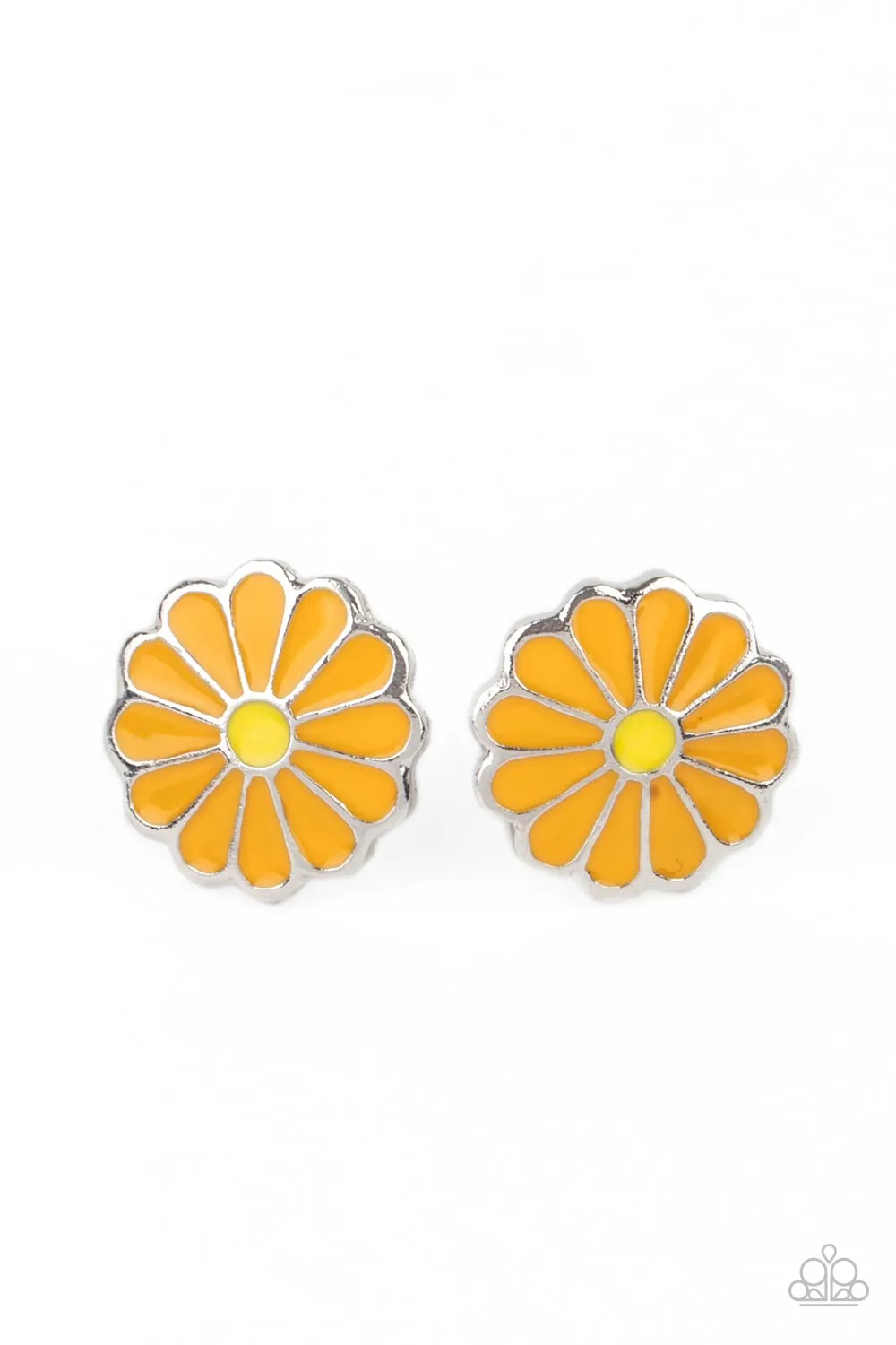 Paparazzi Earring ~ Budding Out - Orange Studs Earring