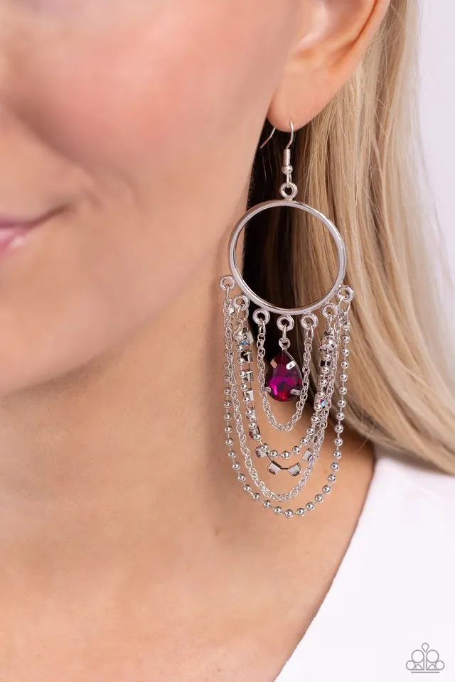 Paparazzi Earring ~ Cascading Clash - Multi