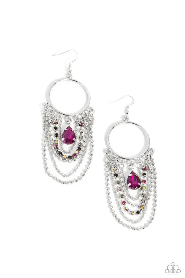 Paparazzi Earring ~ Cascading Clash - Multi