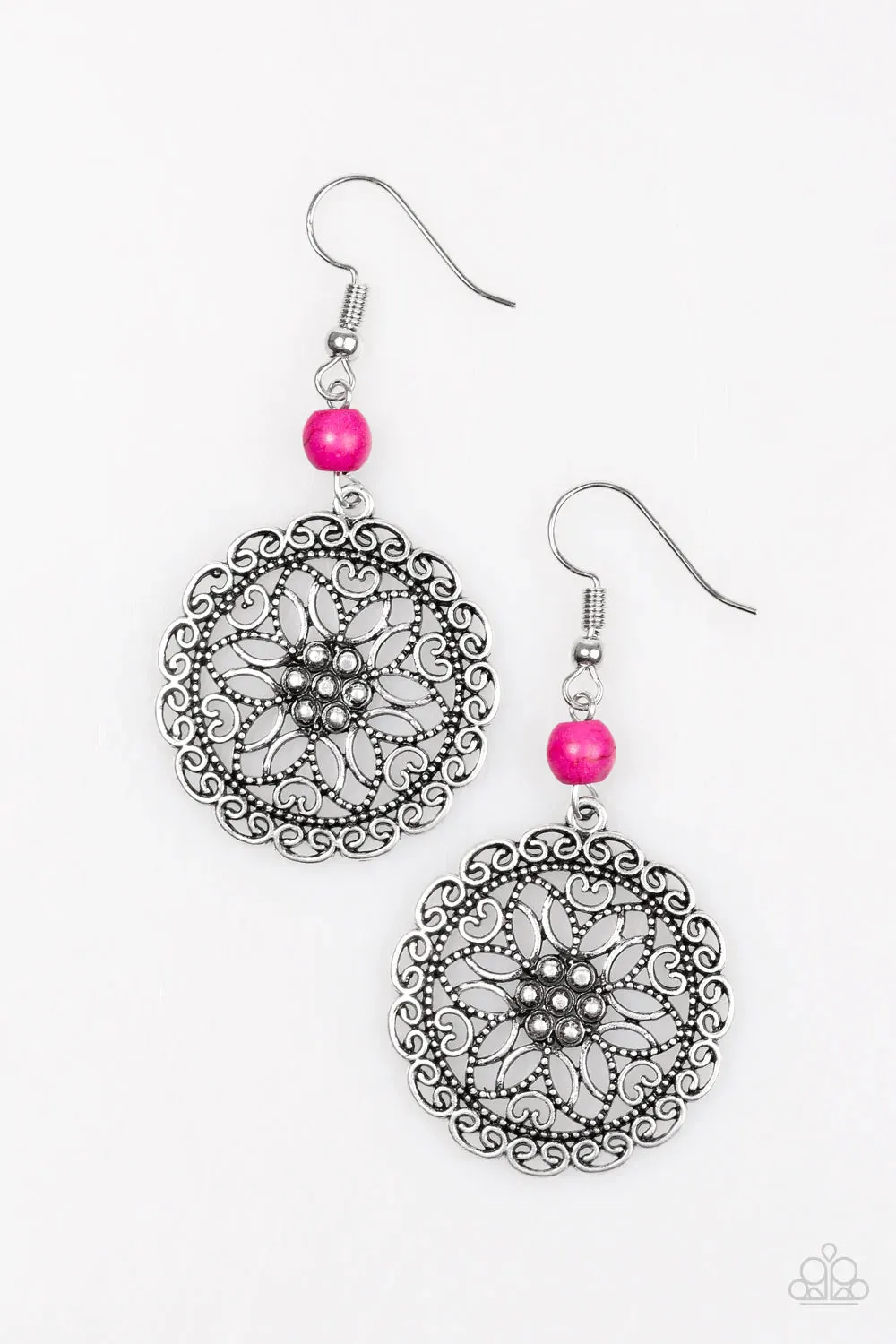 Paparazzi Earring ~ Wildflower Way - Pink