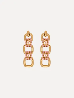 Pavé Link Drop Earrings