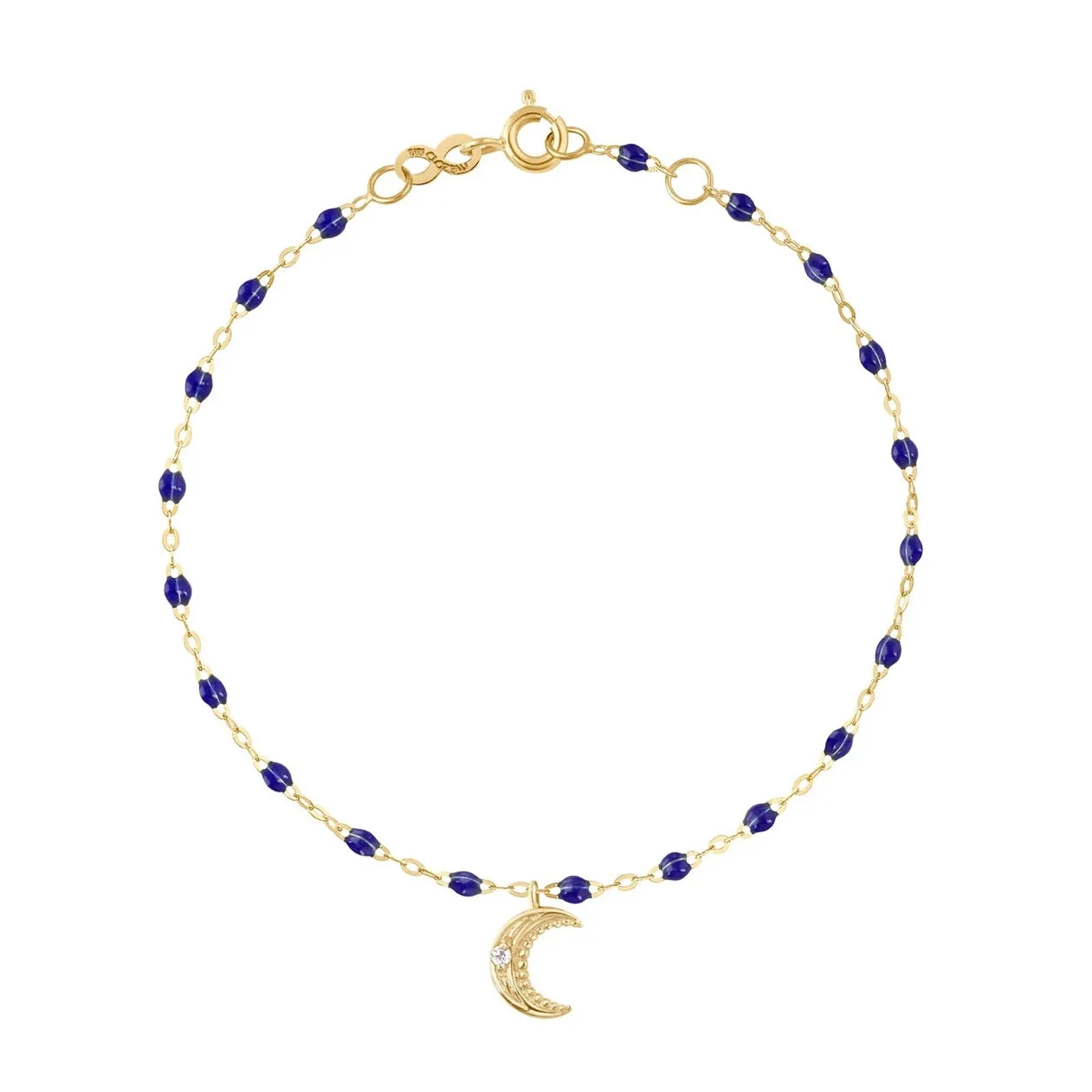 Petite Moon Classic Gigi Lapis diamond bracelet, Yellow Gold, 6.7"