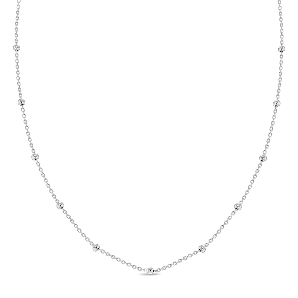 Polished Satellite Chain 16" Kids / Children's / Girls Chain - Sterling Silver