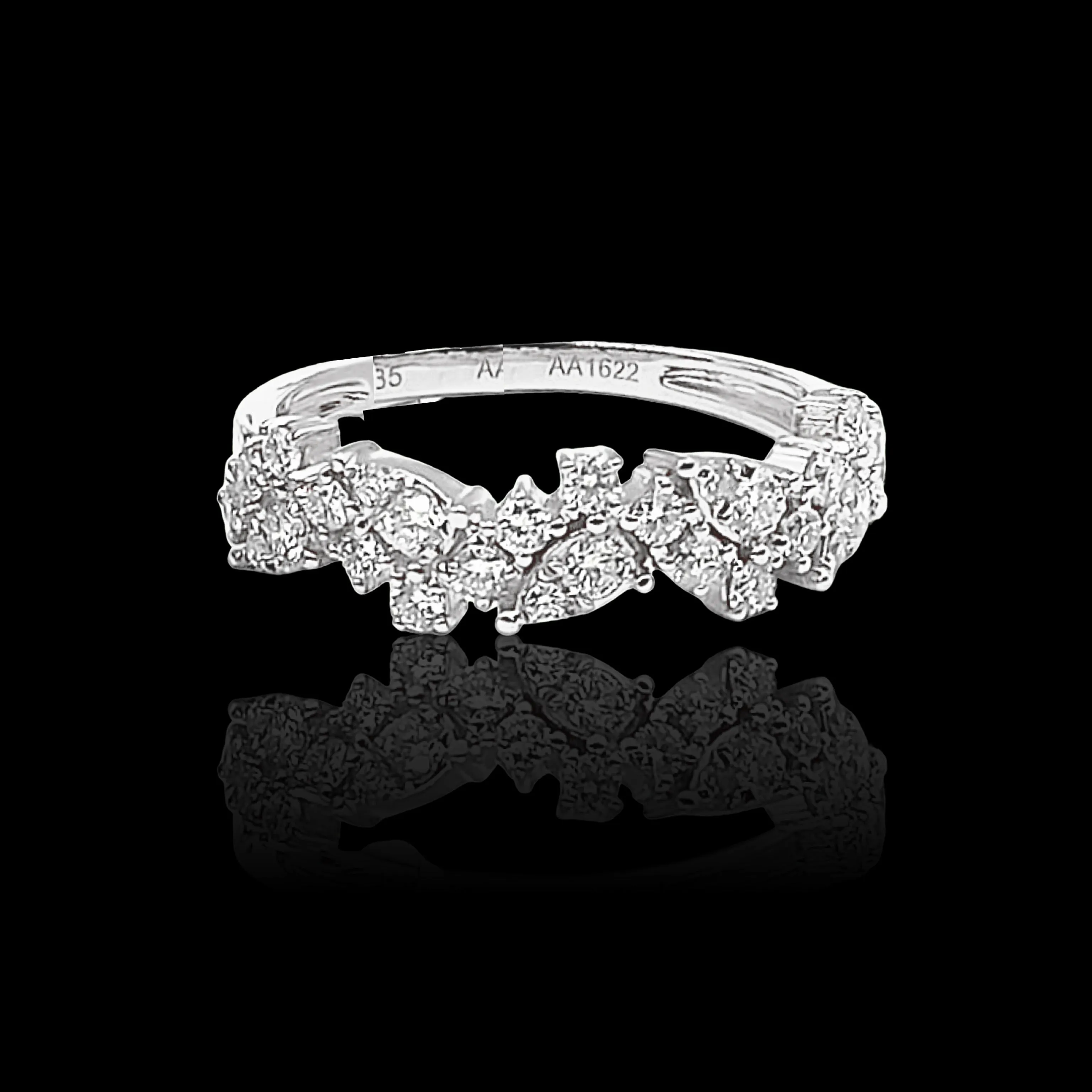 PREORDER | Half Eternity Fancy Shape Cluster Diamond Ring 14kt