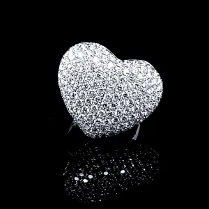 PREORDER | Jumbo Heart Paved Diamond Ring 14kt