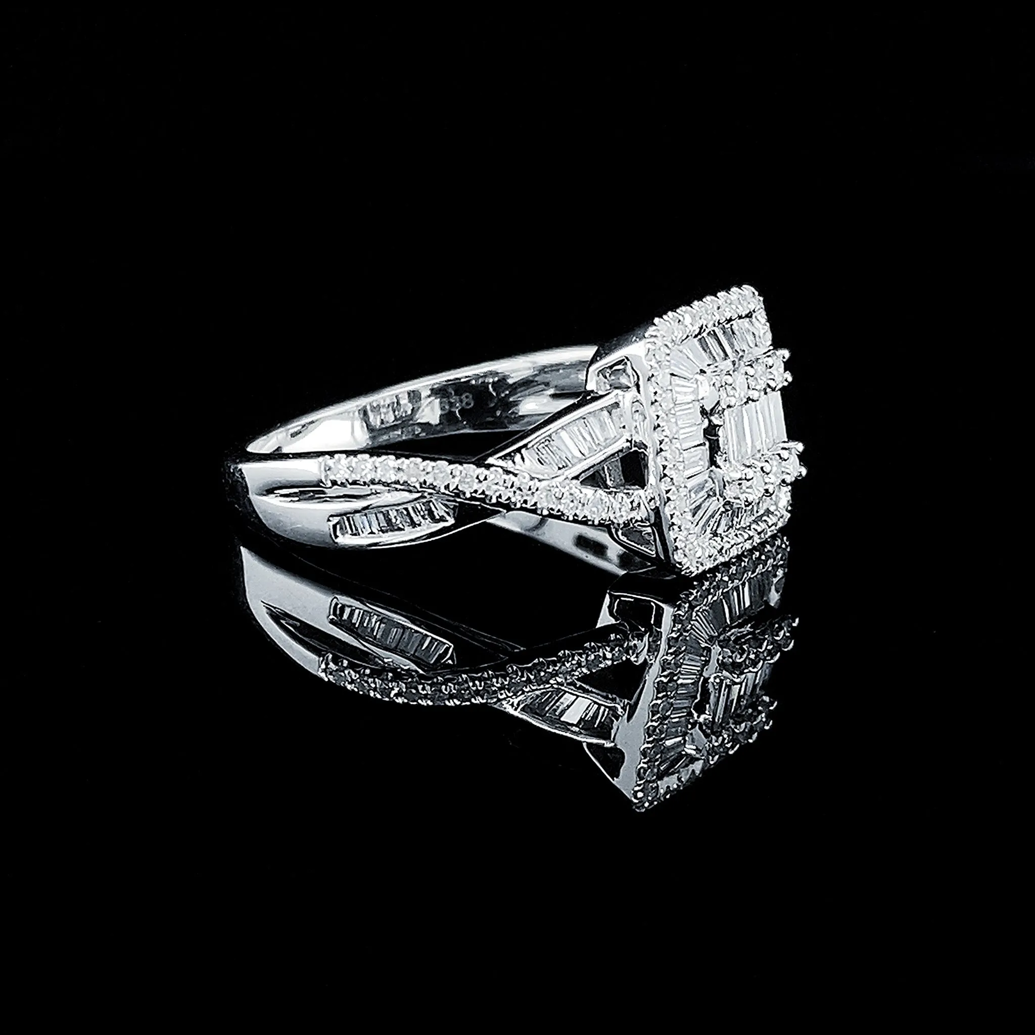 PREORDER | Square Infinity Paved Diamond Ring 14kt