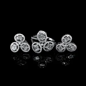 PREORDER | Trio Oval Cluster Shape Diamond Jewelry Set 14kt