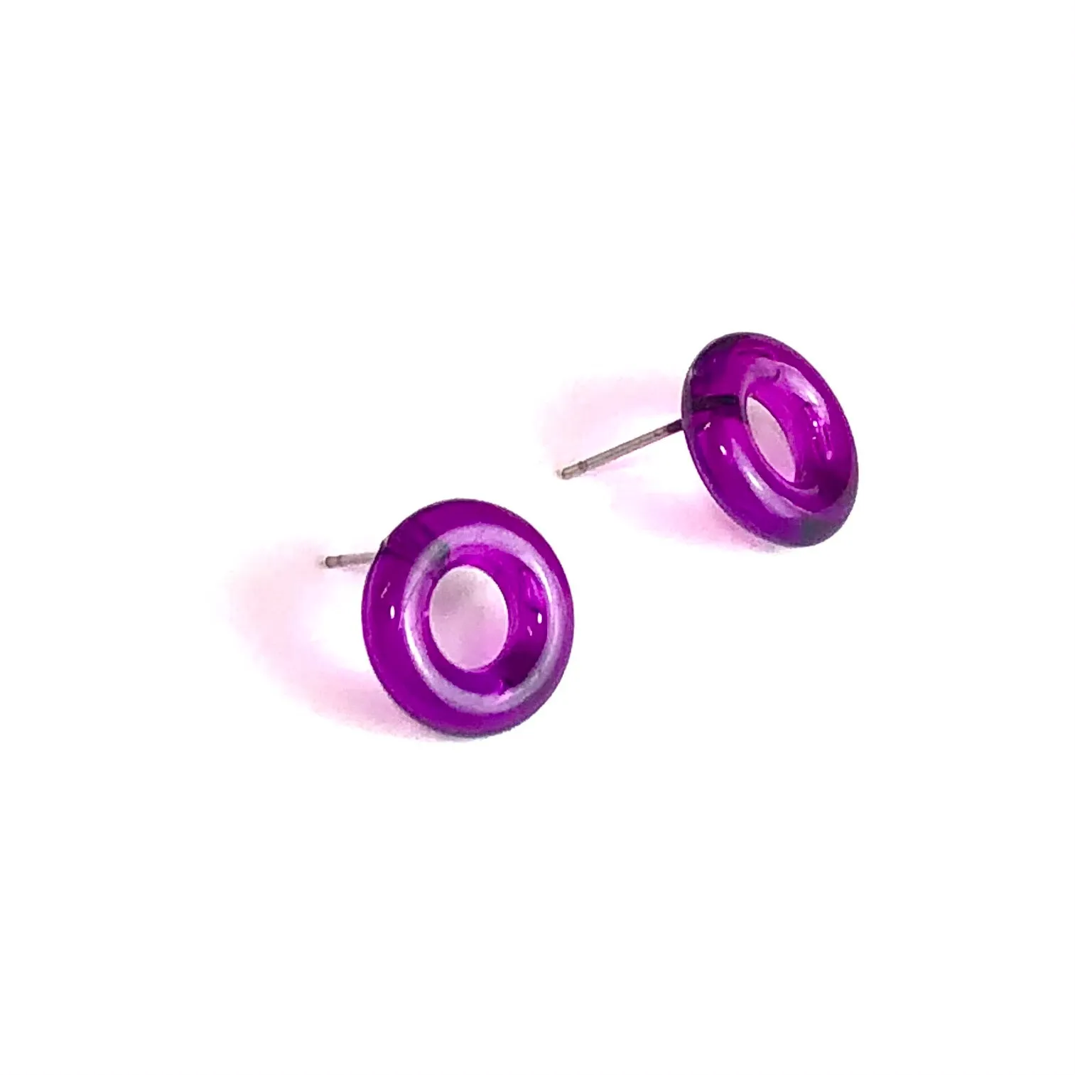 Purple Donut Stud Earrings