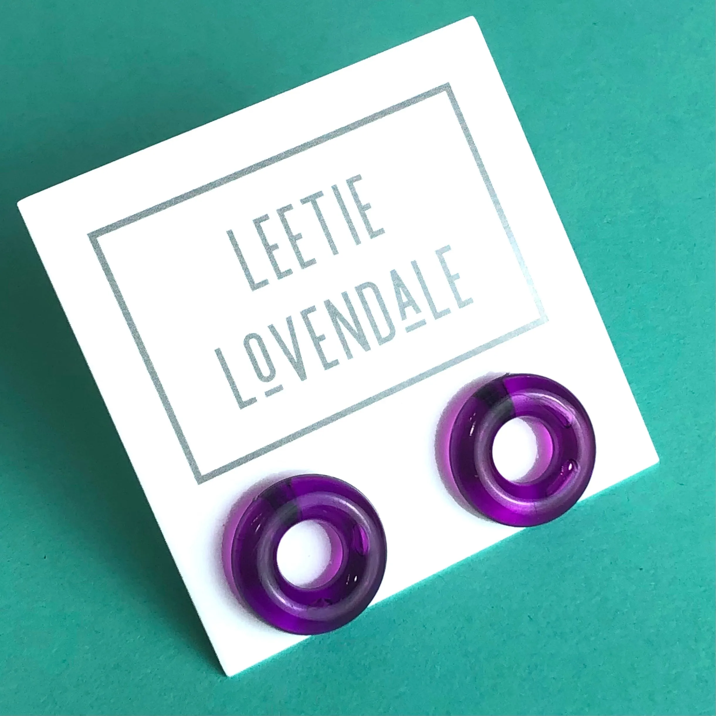 Purple Donut Stud Earrings