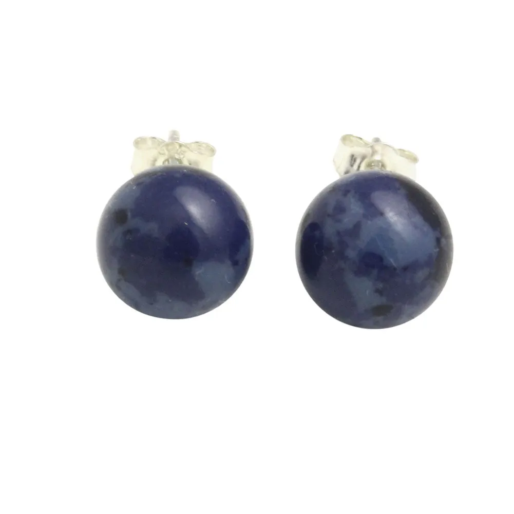 "Blue Marble" Sodalite Stone Stud Earrings