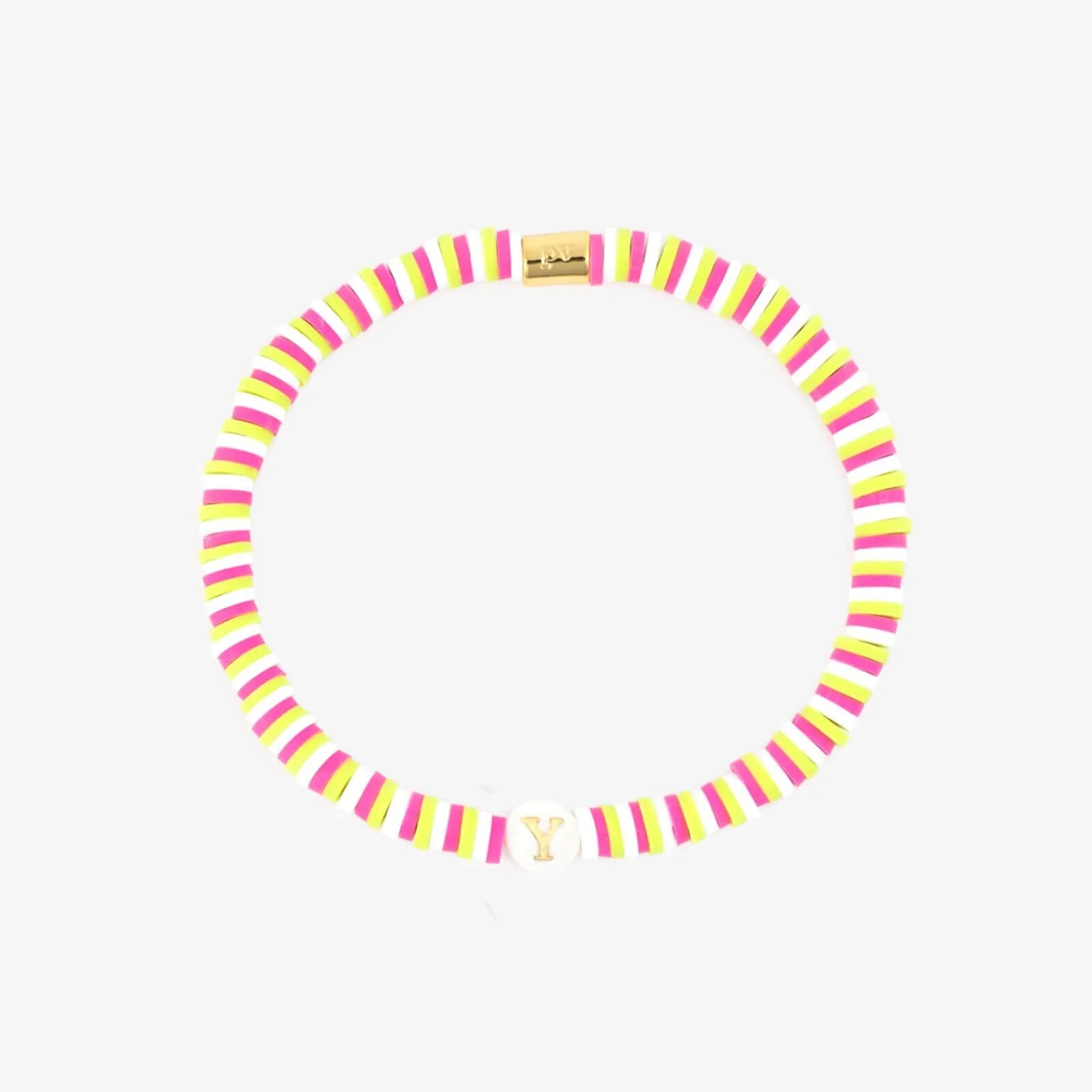 Raspberry Alphabet Stretch Bracelet