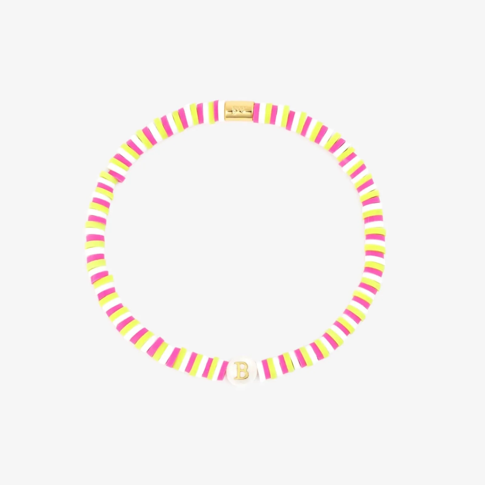 Raspberry Alphabet Stretch Bracelet