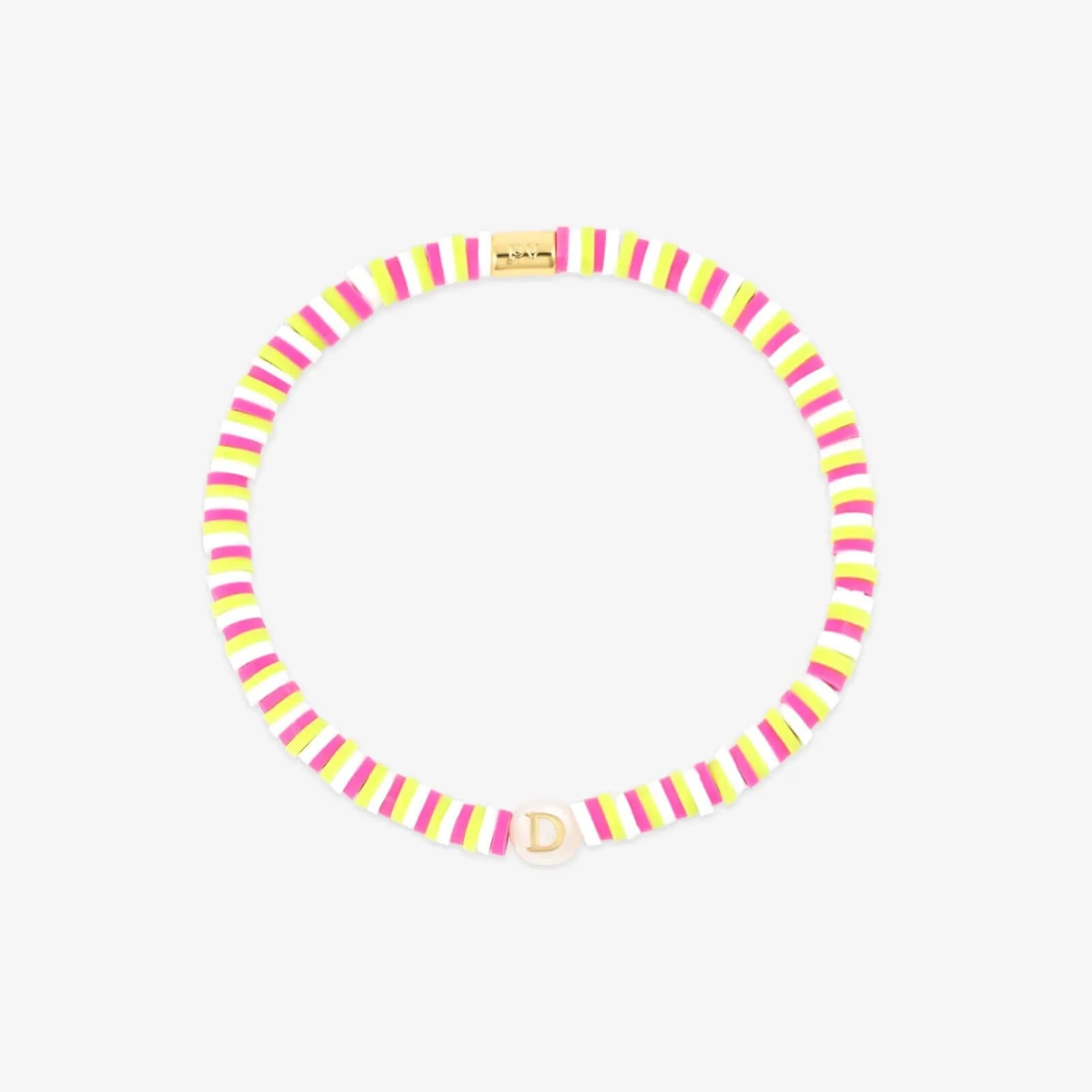 Raspberry Alphabet Stretch Bracelet