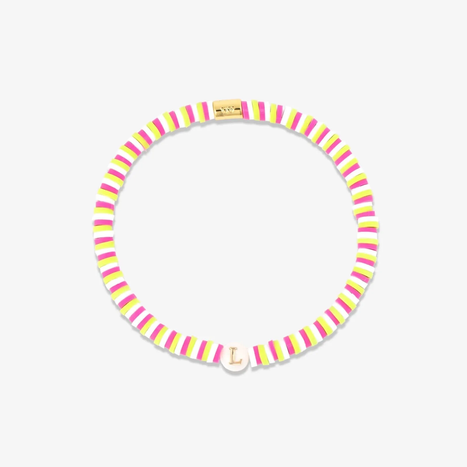 Raspberry Alphabet Stretch Bracelet