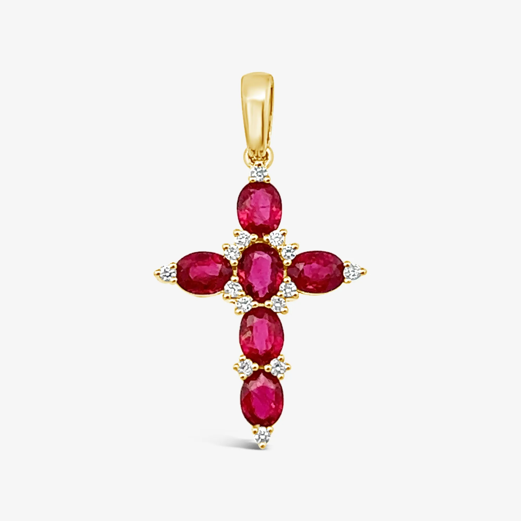 Ruby & Diamond Cross Pendant