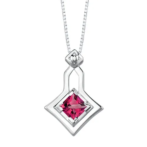 Ruby Pendant Earrings Set Sterling Silver 4.5 Carats