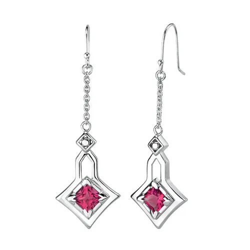 Ruby Pendant Earrings Set Sterling Silver 4.5 Carats