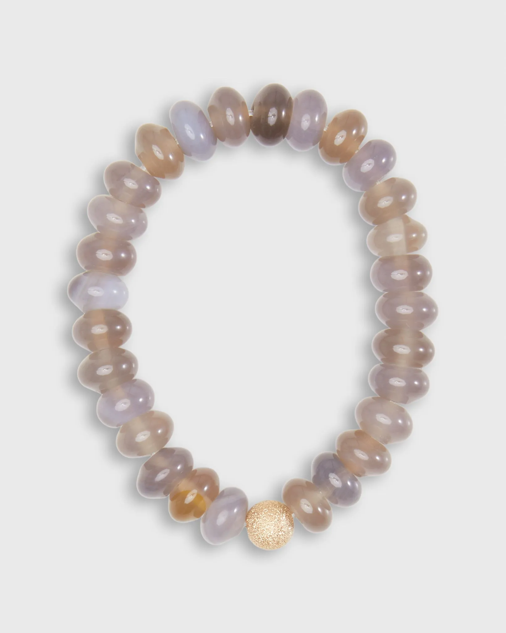 Semi Precious Beaded Bracelet in Dusty Grey Monochrome