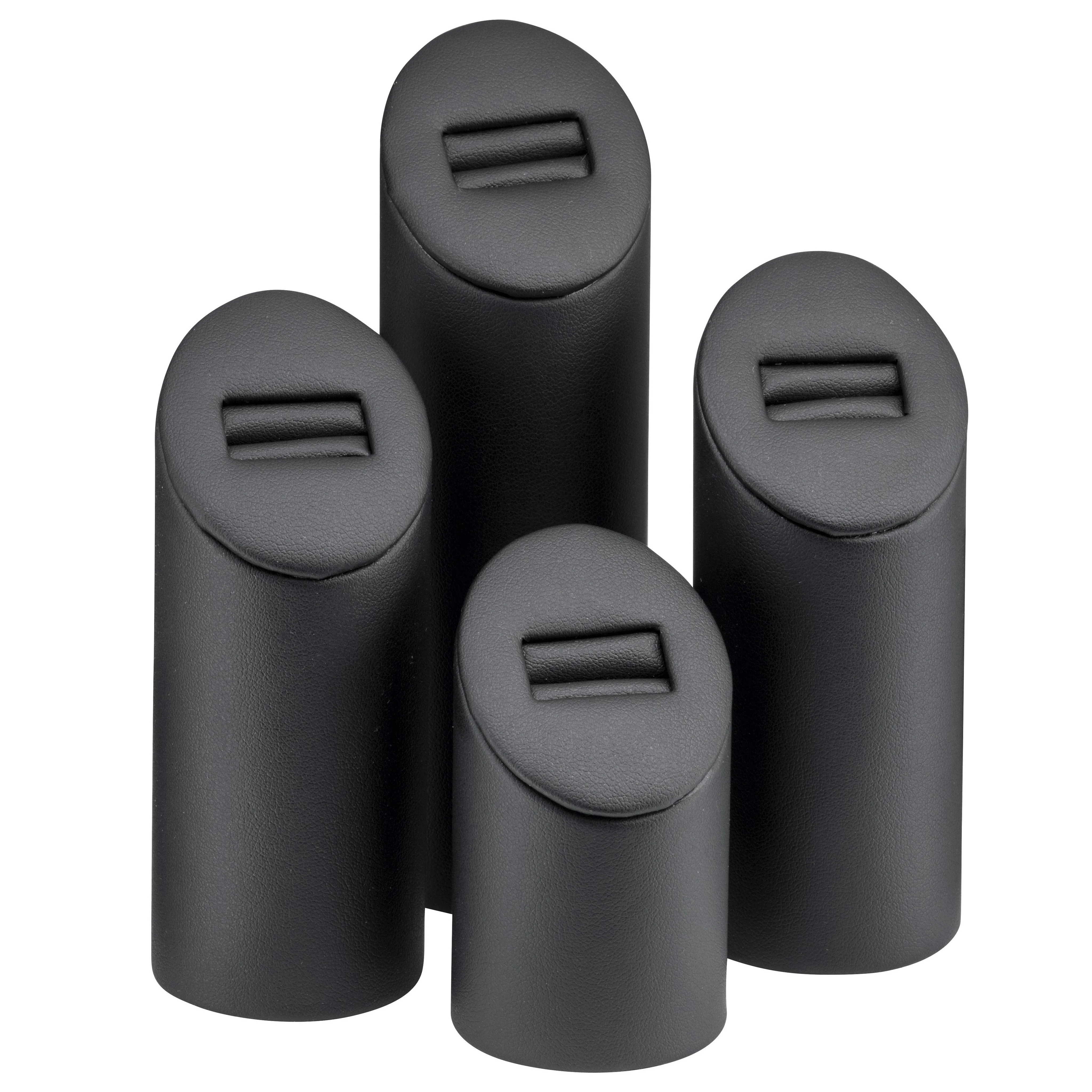 Set of 4 Ring Slot Stands, Allure Leatherette Display Collection