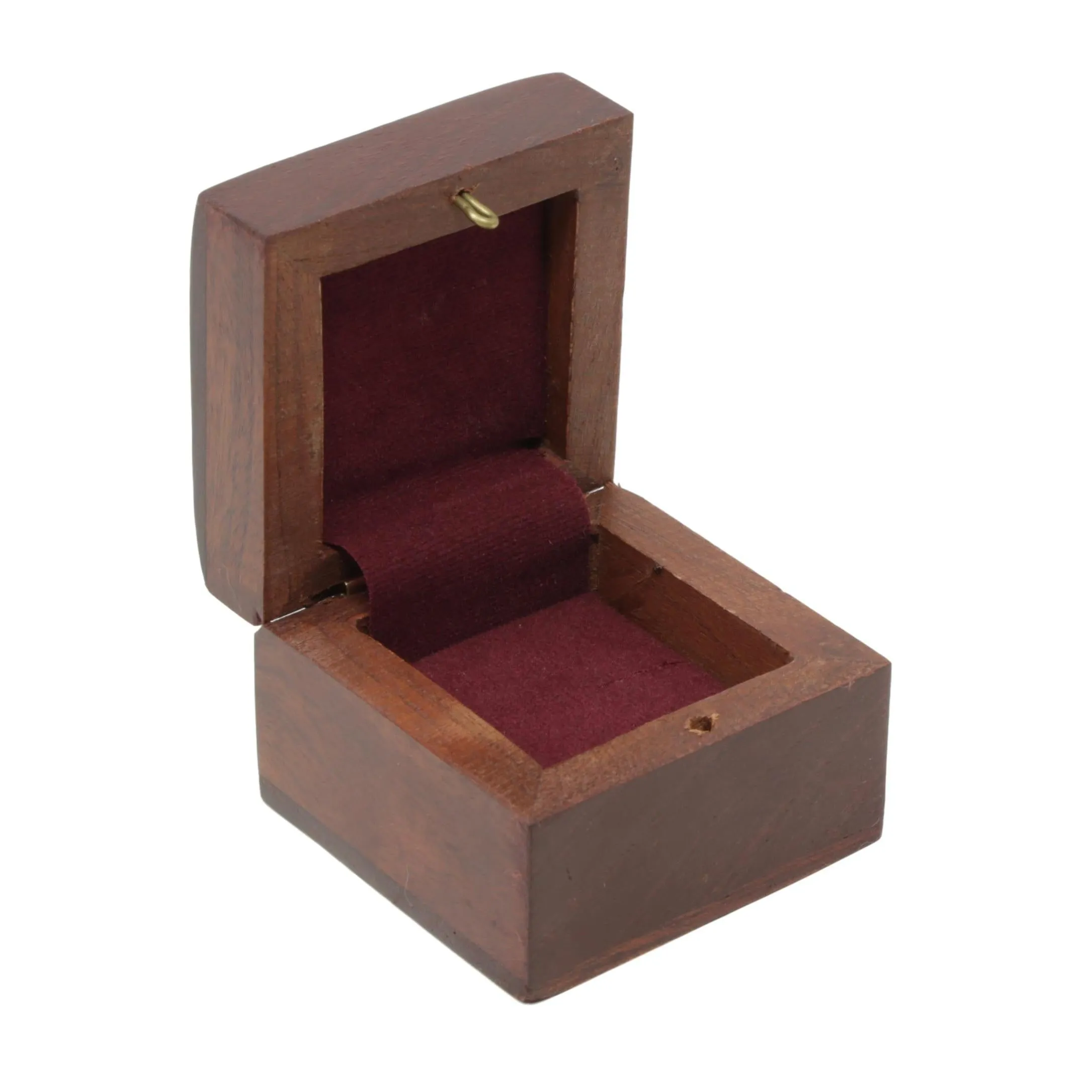 Shalinindia Handmade Indian Bird Tota Maina Wooden Jewelry Box-2X2X1.5 Inch-Perfect For Rings-Artisan Crafted Natural Wood And Brass