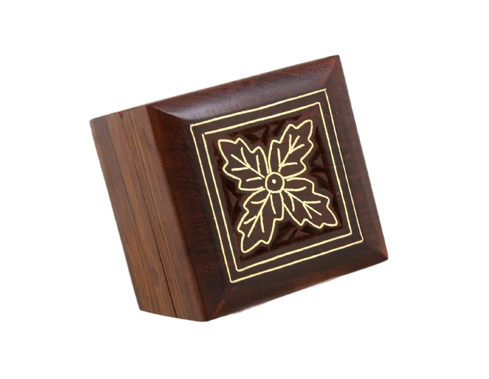 ShalinIndia Wooden Box for Jewelry Handmade Indian - Perfect for Rings,2X2X2 Inch,wc_ring_box_1