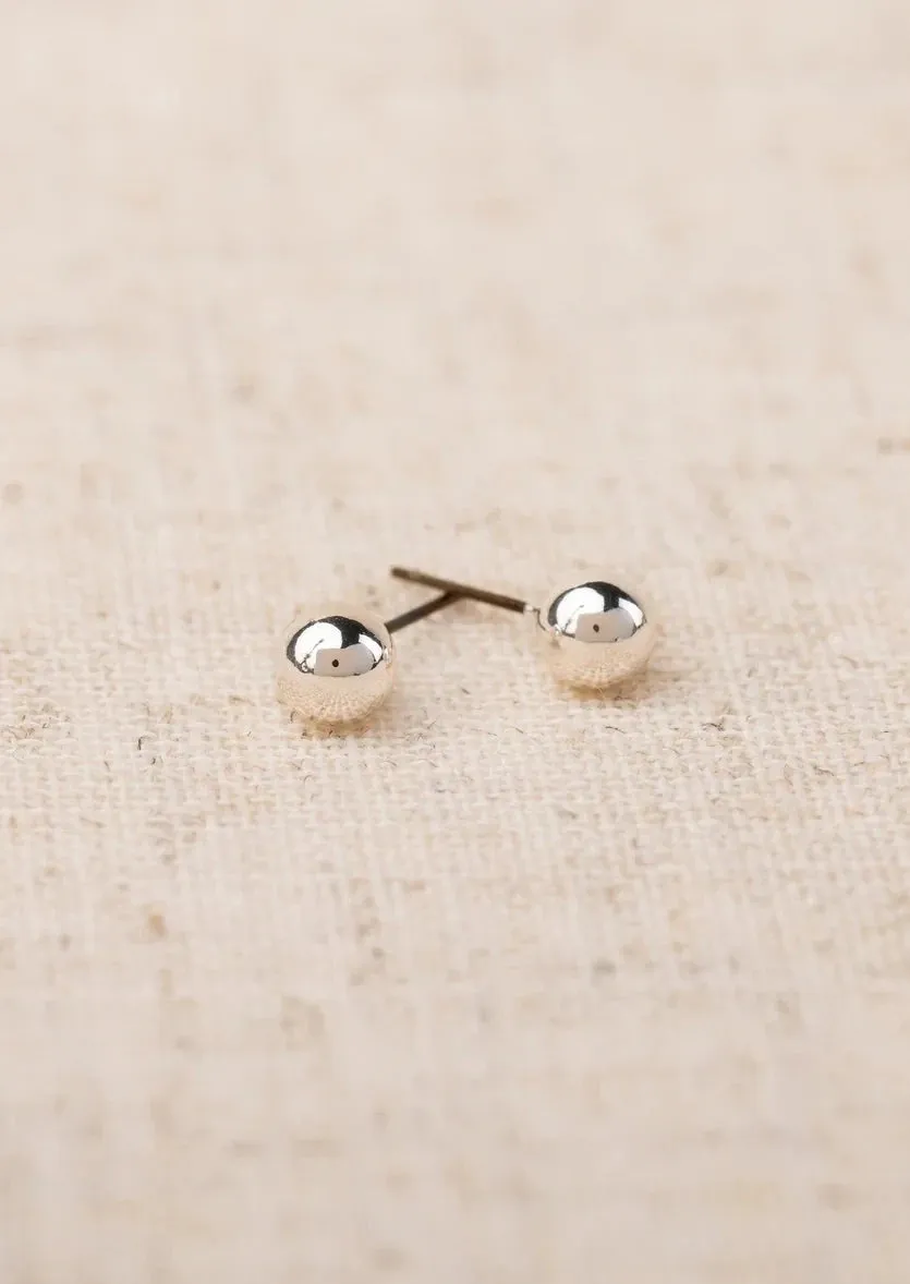 Shiny Silver Grenada Studs - Small