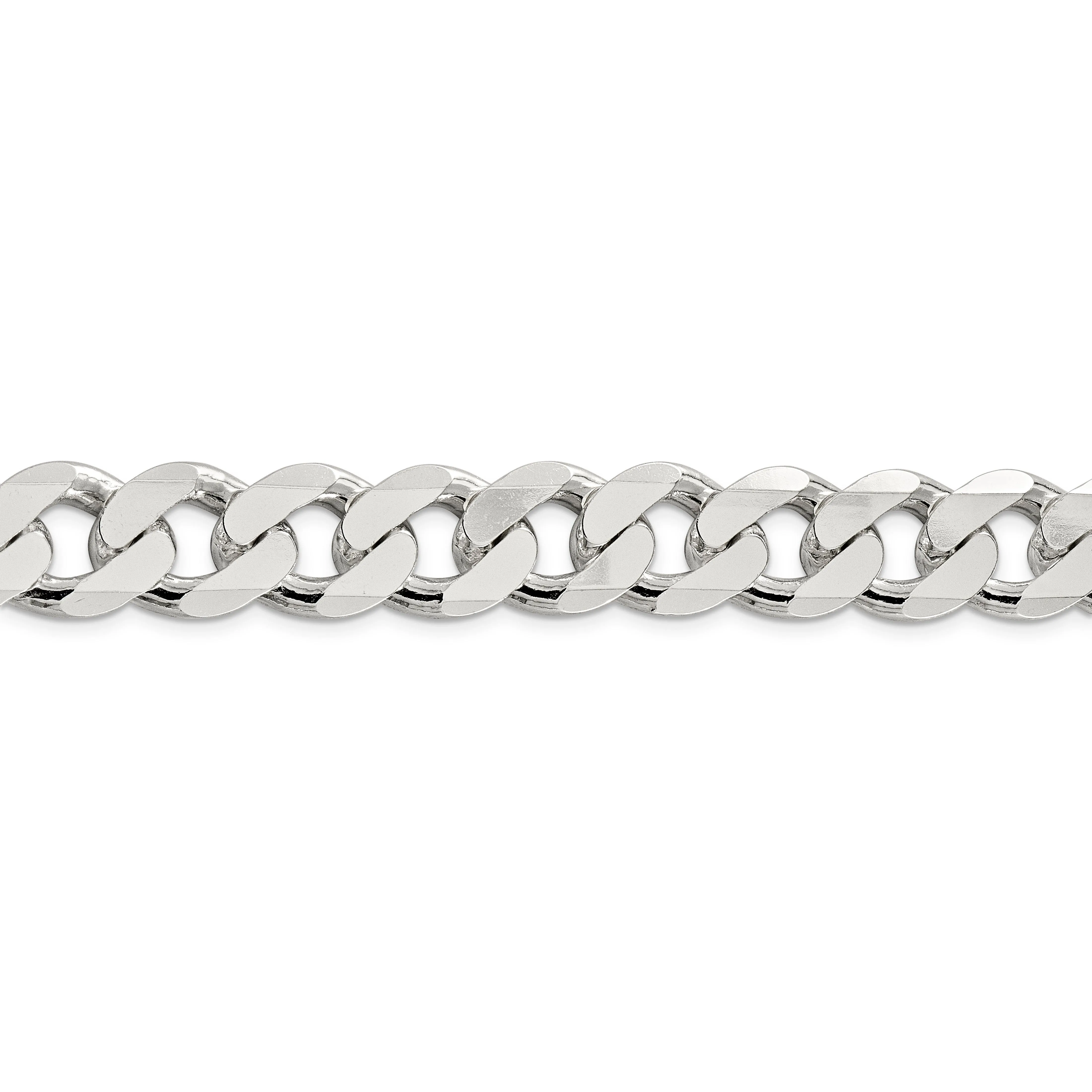 Silver Polished 15.00-mm Solid Curb Link Chain