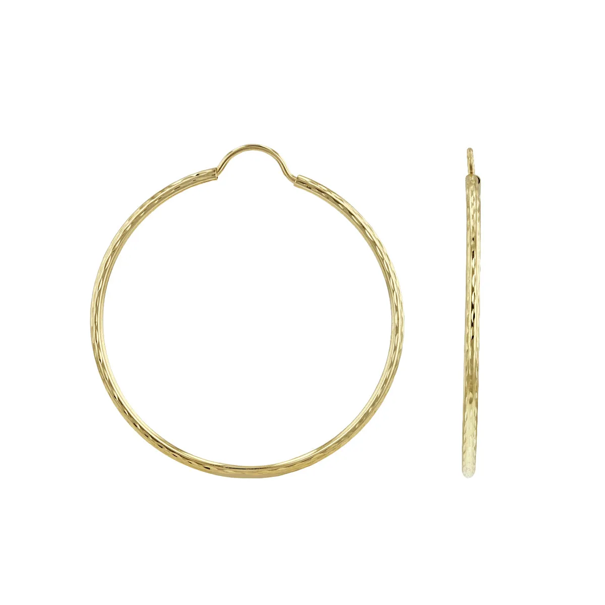 Soleil Collection 30mm Diamond Cut Hoop Earrings | 9K Solid Yellow Gold