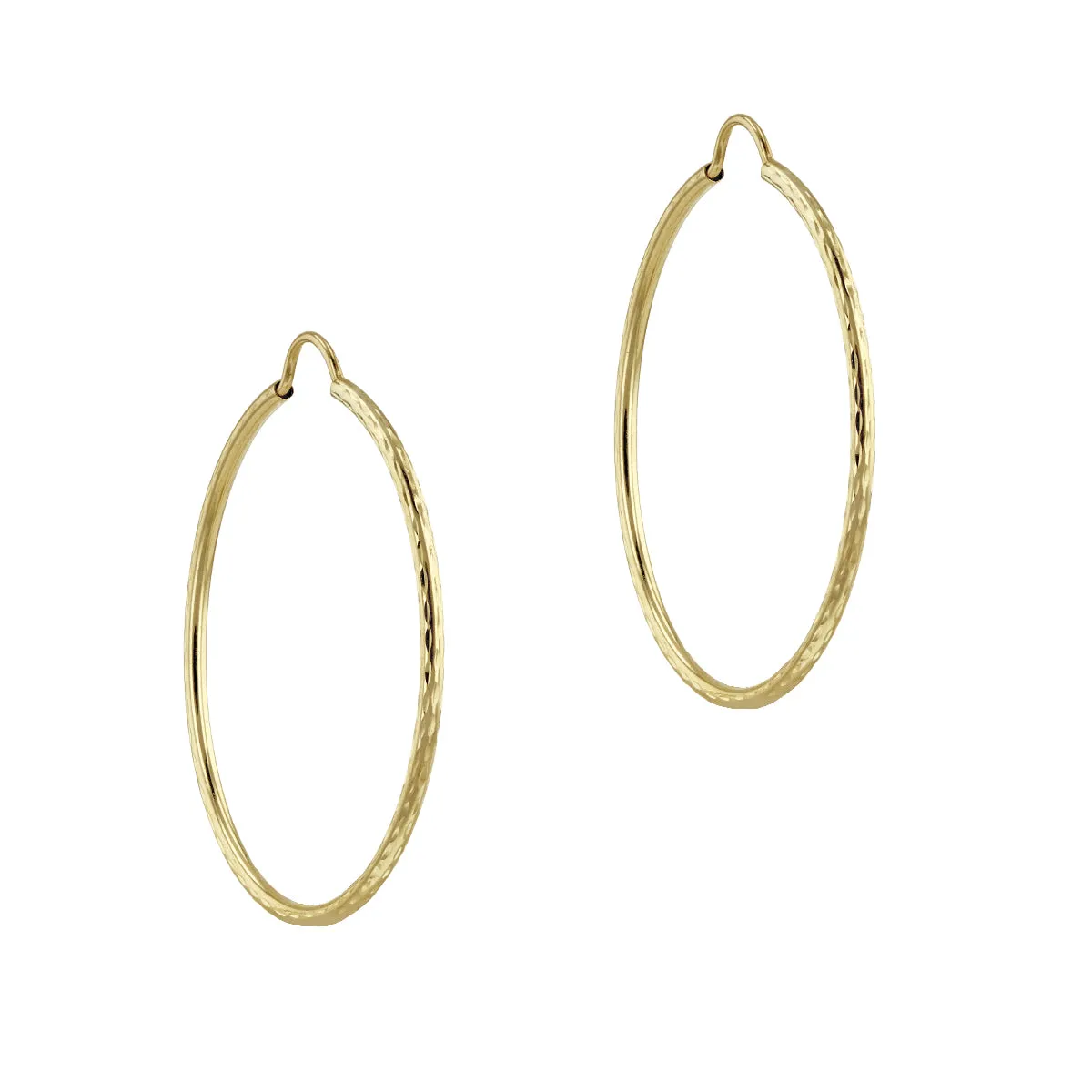 Soleil Collection 30mm Diamond Cut Hoop Earrings | 9K Solid Yellow Gold