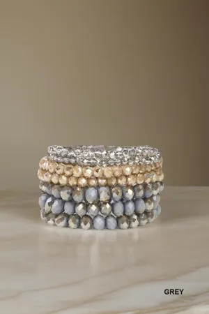 Stackable Beaded Bracelet Gray