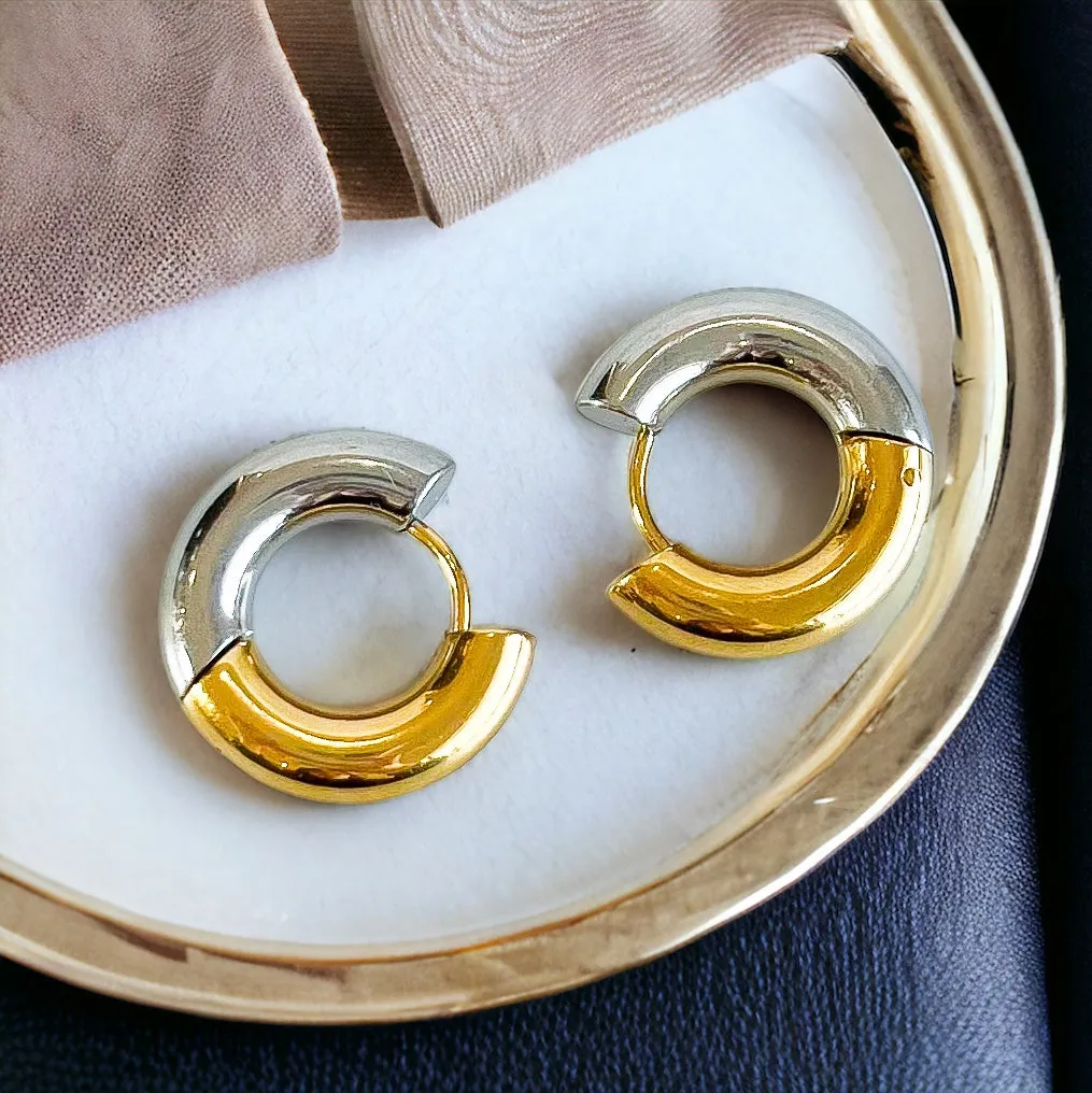 Stainless Steel Two Tone Hoops