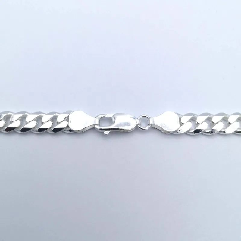 Sterling Silver 6.6mm Diamond Cut Curb Chain