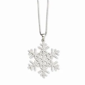 Sterling Silver And CZ Brilliant Embers Snowflake Necklace