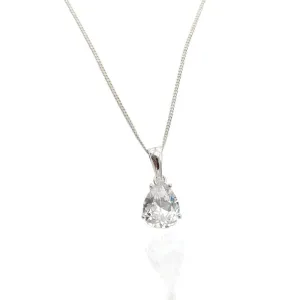 Sterling Silver Pear Cut CZ Pendant