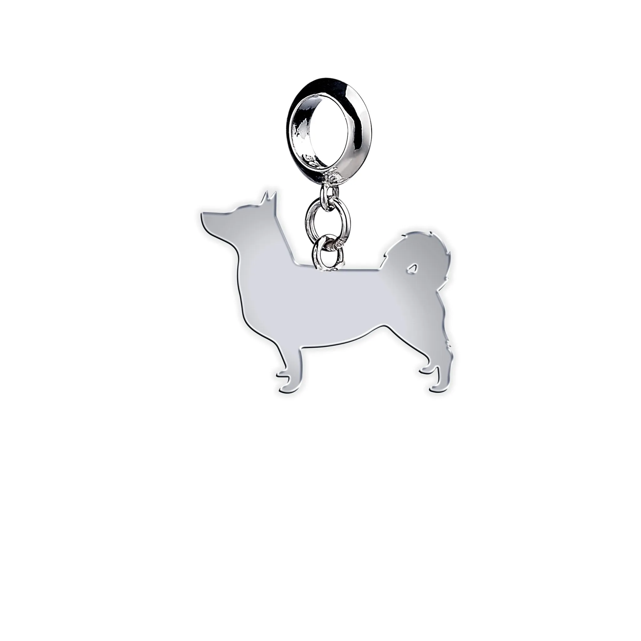 Swedish Vallhund Silhouette Silver Charm