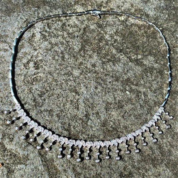 Vintage Diamond Fringe Necklace