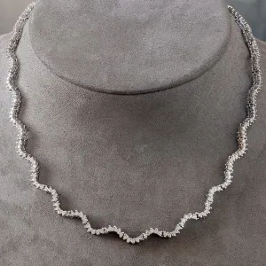 Vintage Diamond Wavy Necklace