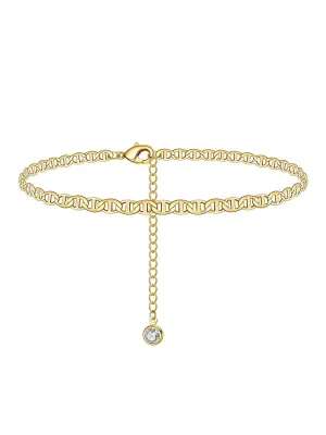 Yellow Chimes Gold Chain Anklet for Women Gold Chain Designed Simple Anklets for women and Girls