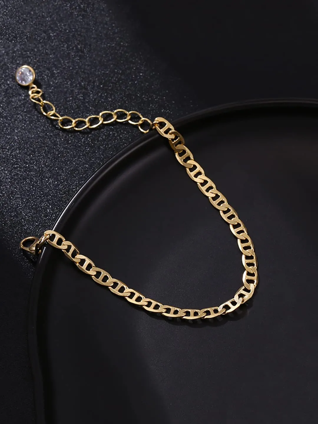 Yellow Chimes Gold Chain Anklet for Women Gold Chain Designed Simple Anklets for women and Girls